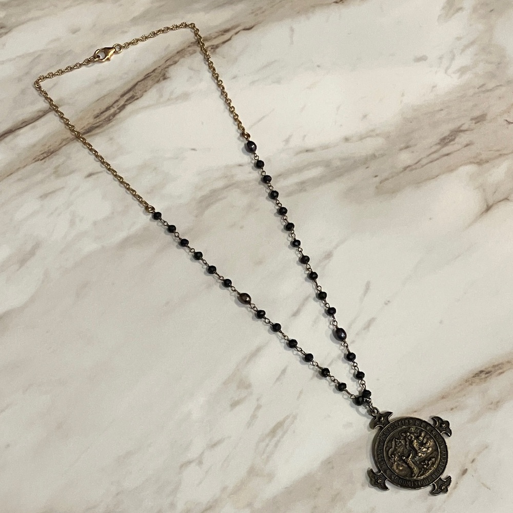 14K Goldfill Religious Medal necklace, Protective Amulet Cross - Picture 15 of 16